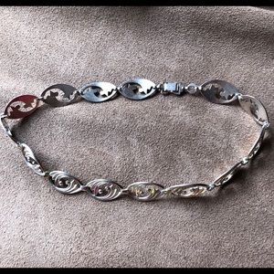 Antique signed MRE sterling silver choker necklace